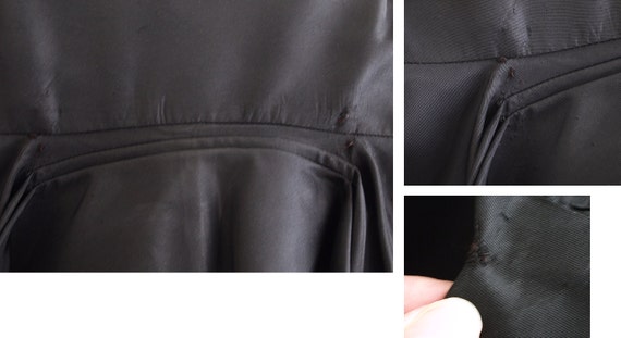 50s Black Taffeta Full Skirt Dress with Designer … - image 5