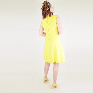 70s Yellow Piqué Dress with Ruffled Neckline by Mardi Gras S VFG image 2