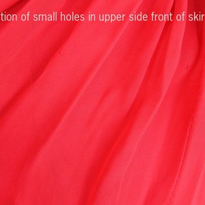 50s Red Chiffon and Satin Full Skirt Party Dress XS VFG image 9