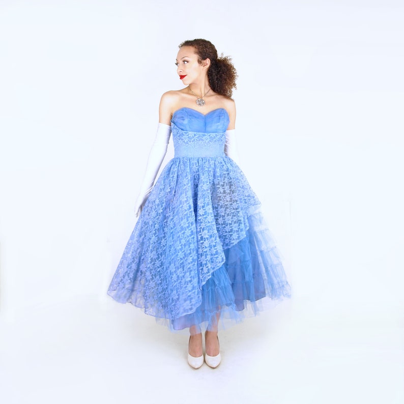 periwinkle strapless dress