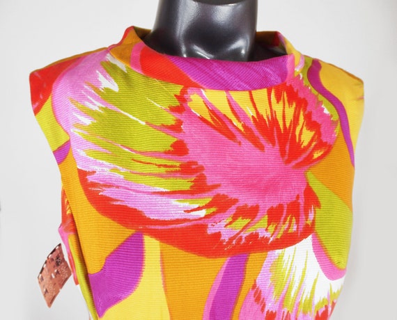 70s Wild Bright Print Cotton Long Dress by Alex C… - image 5