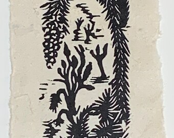 Joshua Tree Small Original Woodcut from Desert Trees Landscape Collection