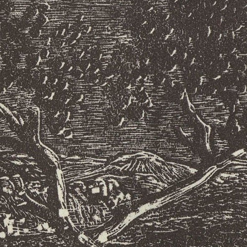 First Light Wood Engraving Southwest Sunrise Somewhere Near Capitol Reef Utah image 3