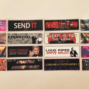 JDM themed SLAP stickers Collection 16 Decals 8.5 in x 2.75 in size Free Shipping Worldwide