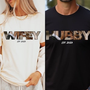 Customized Hubby & Wifey Shirt Wedding Party Shirt Honeymoon Shirt Engagement Gift Wedding Gift Wife Husband Shirt Comfort Color Shirt