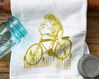 Frog Tea Towel | Cute Bicycle Kitchen Towel