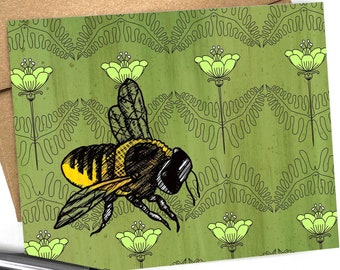 Honey Bee Blank Greeting Card