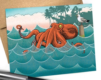 Octopus Blank Greeting Card