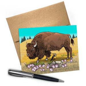Buffalo Greeting Card – Rustic Charm for Every Occasion