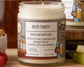 Beer Scented Soy Wax Candle - Beer Thirty