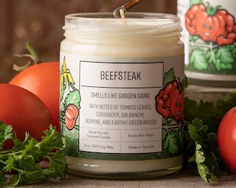 Beefsteak Tomato Leaf Candle – 8oz Soy Wax Garden Scented Candle
