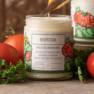 Beefsteak Tomato Leaf Candle – 8oz Soy Wax Garden Scented Candle