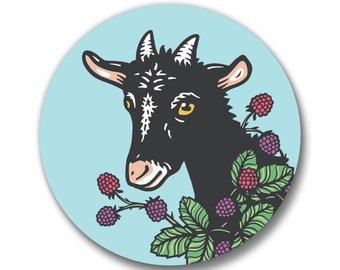 Goat Button Pin