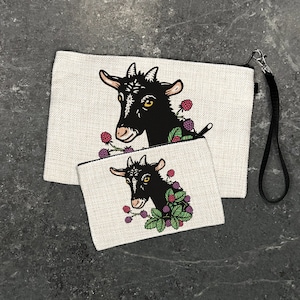 Goat Zipper Pouch – Funny Travel Organizer Bag in Two Sizes