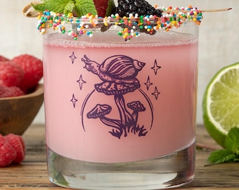 Copo de whisky em formato de caracol de cogumelo | Utensílios de bar divertidos em formato de cogumelo roxo (295 ml)