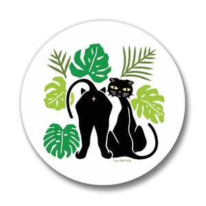 Épinglette en forme de feuilles de chat et de feuilles de monstre - Joli cadeau botanique pour chat
