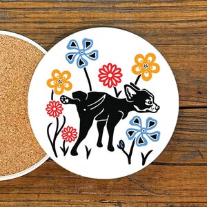 Ceramic Dog Drink Coaster – Funny Gift for Pet Owners & Dog Mom