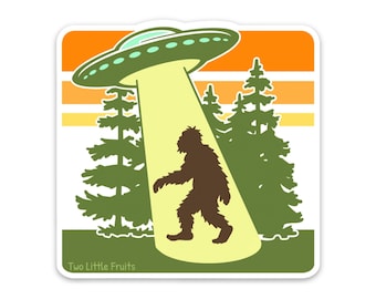 UFO Sasquatch Laptop Sticker