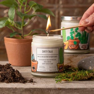 Candela di soia profumata alla terra / Aroma terroso versato a mano, regalo per gli amanti del giardinaggio