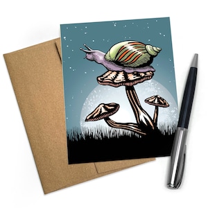 Whimsical Snail Greeting Card: Funny Animal Stationery