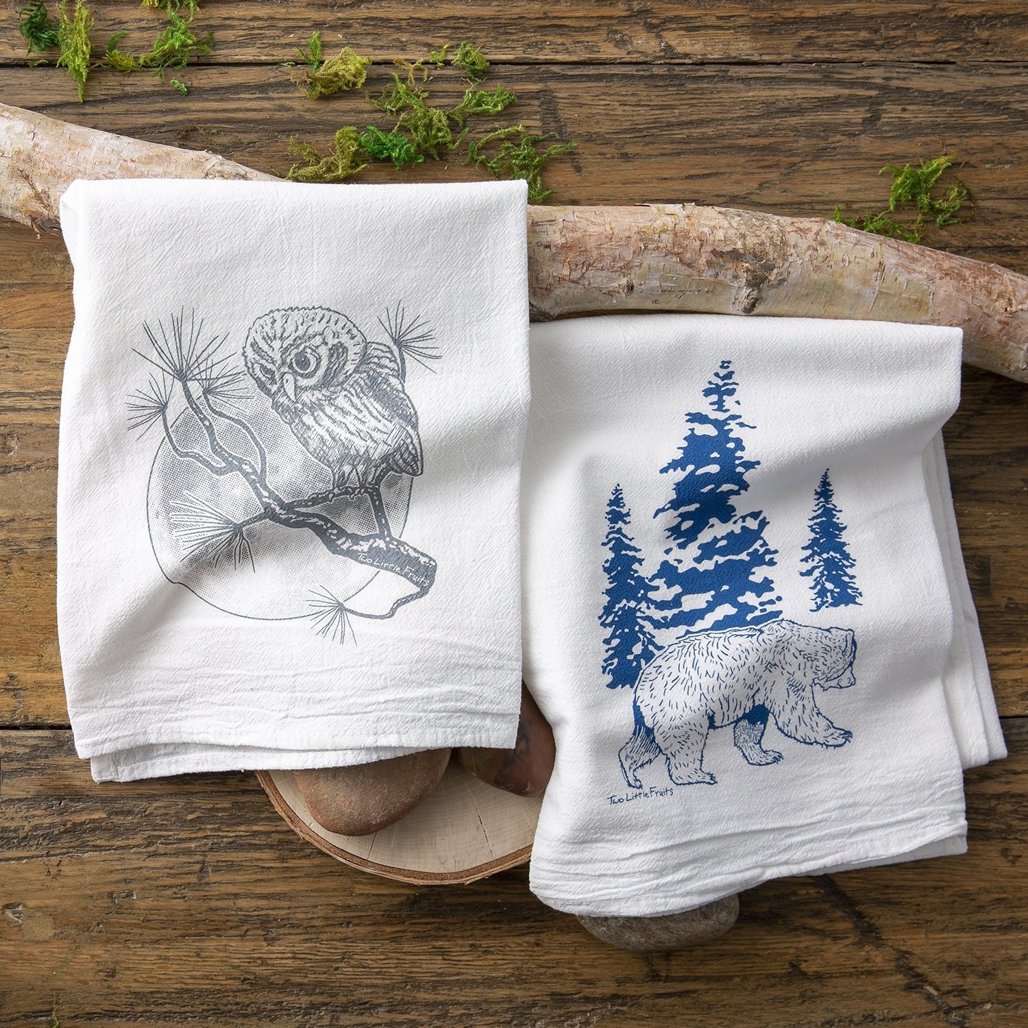 Bison and Grizzly Bear Kitchen Towel Set - Two Little Fruits