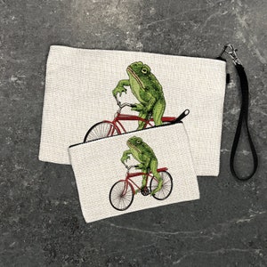 Frog Zipper Pouch – Cute Pencil Case or Travel Bag with Fun Frog Design, Available in Two Sizes