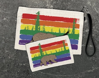 Rainbow Bear Zipper Pouch