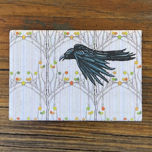 Black Crow Refrigerator Magnet image 1