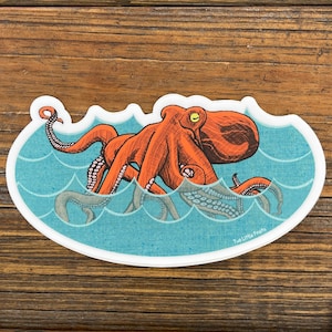 Bento the Octopus Sticker – 5” Weatherproof Vinyl Sea Creature Decal for Laptops & Bottles