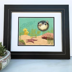 Puffy the Blowfish Art Print: Whimsical Ocean Nursery Decor
