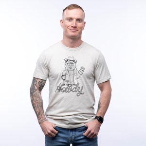 Howdy Cowboy Bear T-Shirt – Unisex Graphic Tee, Made in USA, Eco Ink