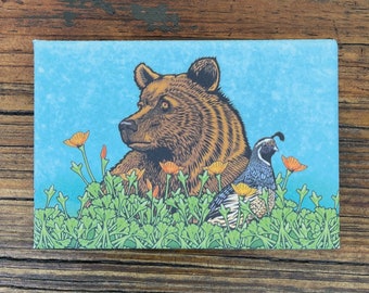 Grizzly Bear Fridge Magnet