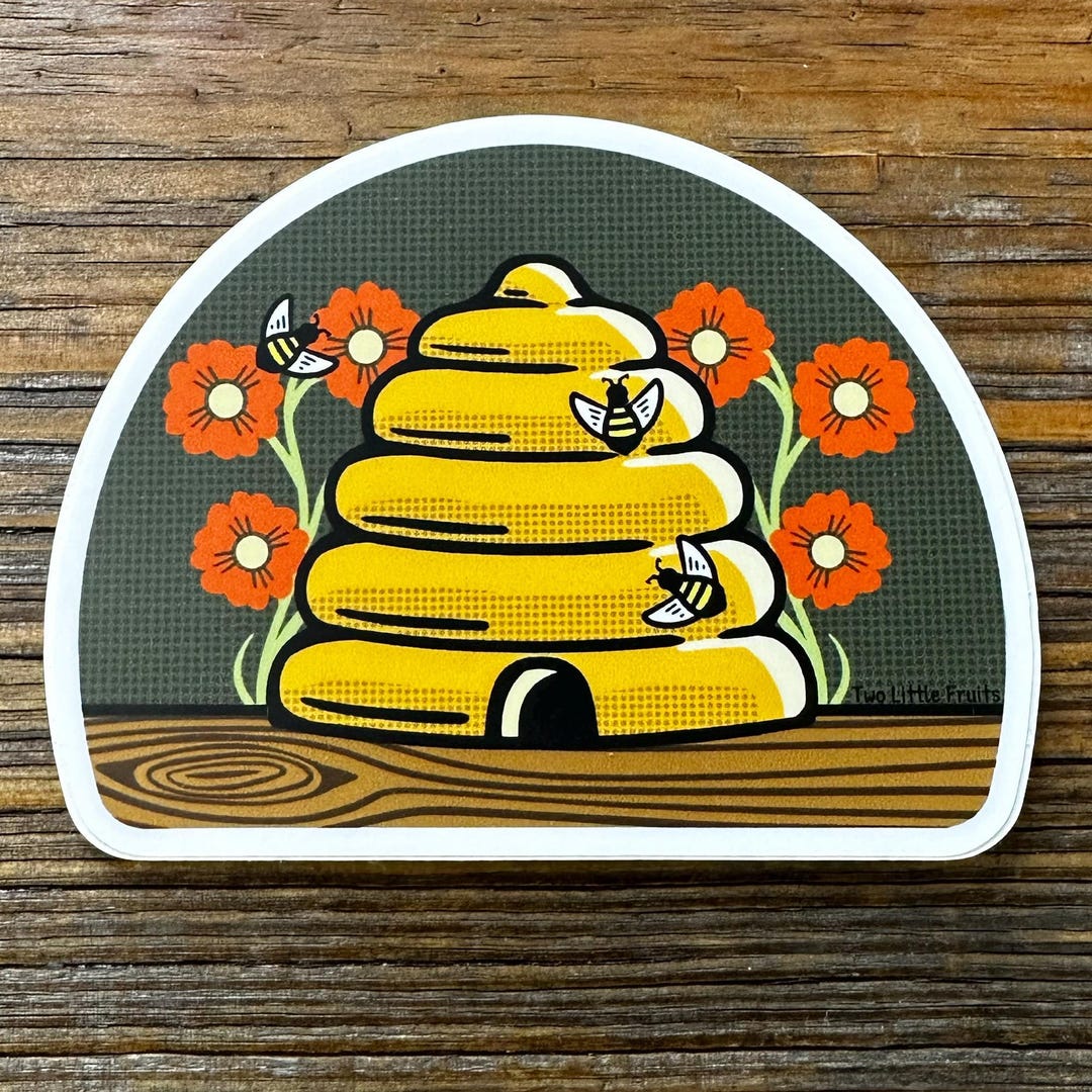 Skep Beehive Sticker - Water-resistant, Laminated Vinyl - Etsy