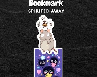 Boh & Soot Sprites Bookmark – Spirited Away Inspired Cute Kawaii Bookmark | Studio Ghibli Gift | Anime Book Accessory | Totoro Style