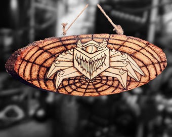 Cube Arachnid Spider Web Woodburning - Matrix