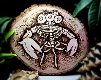 Skeleton Creature Woodburning - Rib Rage