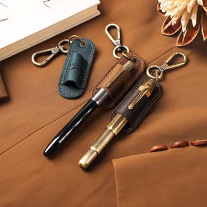 Custom Leather Pen Holder, Portable Pen Holder, Pen Holder Pouch Sleeve, Personalized PU Leather Pen Sleeve Pouch, Gift for Writers, Doctor