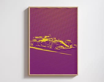 Póster de coches de Fórmula 1 para pared, póster de carreras de velocidad F1, lámina minimalista de dibujo lineal de F1, póster para amantes de los coches de F1, descarga digital de decoración de deportes de motor