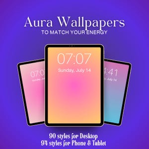 Aura Aesthetic Vibes Farbverlaufs-Hintergründe | Telefon & Desktop Hintergrund Bündel | RGB, Hochauflösende, Aura Mood | Digitaler Download