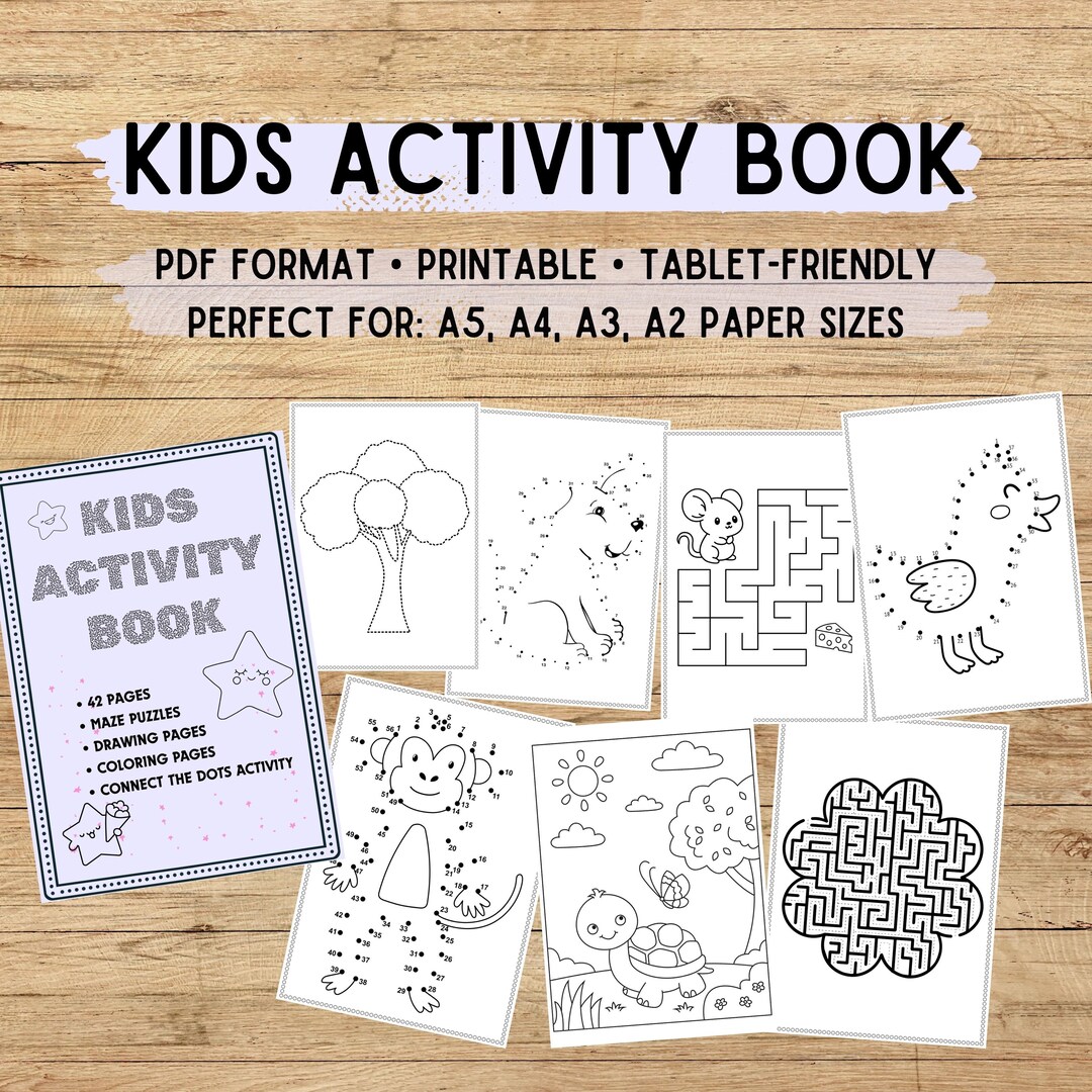 Kids Activity Book: Mazes, Coloring, Drawing, Connect-the-dots ...
