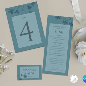 Watercolor Dogwood Wedding Reception Template Set (Digital Download)