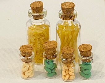 Dollhouse Jars of Spaghetti and Macaroni 1:12 scale