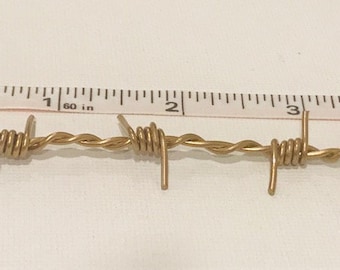 Gold Tone Barbed Wire by the inch for craft decor art