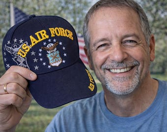 US Air Force Veteran Hat – Embroidered Military Cap, Patriotic Gift for Men, Gift Ready, Fast Shipping