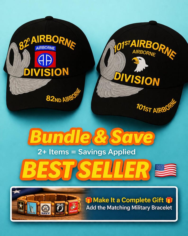 Airborne Graduation Cap Design Embroidered 101st/82nd Airborne Hat – U.S. Army Veteran Cap Fast ...