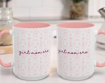 Mugg för tjejmamma-eran, kopp för mamma-eran, kokett mamma-kaffekopp, rosa mamma-kaffekopp, kokett estetisk mugg, present till mamma till flickor, present till nybliven mamma.