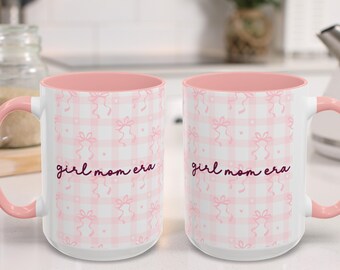 Mugg för tjejmamma-eran, kokett mamma-kaffekopp, rosa mamma-kaffekopp, mamma-eran-kopp, kokett estetisk mugg, present till mamma till flickor, present till nybliven mamma.
