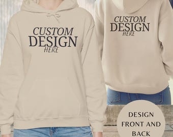 Personalized Hoodie, Custom Logo Hoodie, Custom Your Hoodie, Custom Printing, Front and Back Logo Design, Team Logo Hoodie,Company Logo Gift