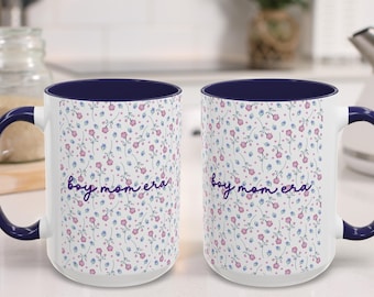 Mugg för pojkmamma-eran, mugg för pojkmamma, mugg för mamma-eran, blå mammakaffekopp, blommig mammakaffekopp, estetisk mammamugg, present till mamma till pojkar, present till nybliven mamma