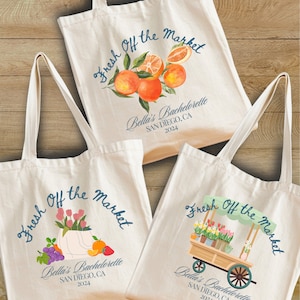 Custom Fresh Off The Market Bachelorette Tote Bag, Fresh Off The Market, Custom Flower Bach Tote, Custom Farmers Market Bachelorette Shirt